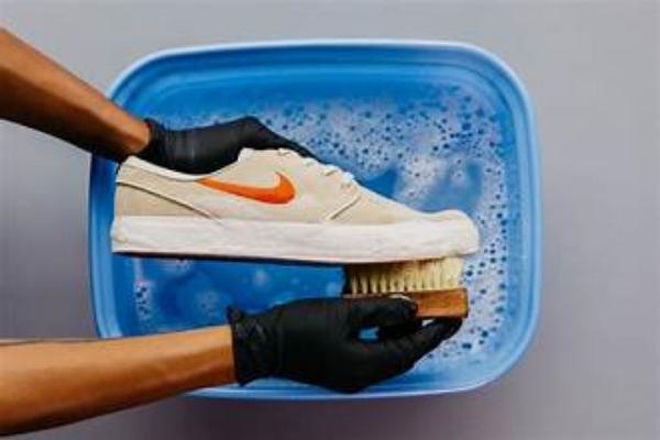 Shoe Cleaning With Soapy Water